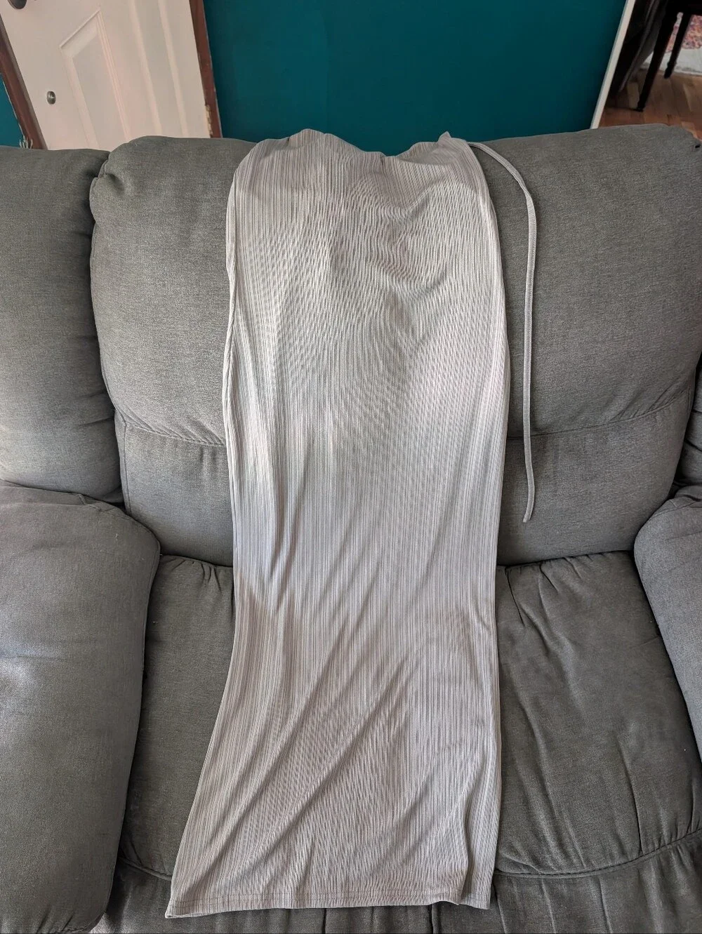 Ribbed Halter Maxi Dress- Taupe